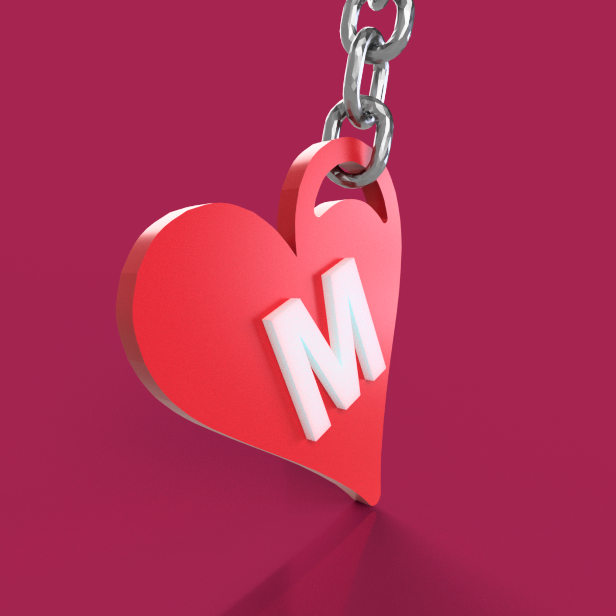 Brelok serduszko personalizowany - z literą inicjałem na prezent