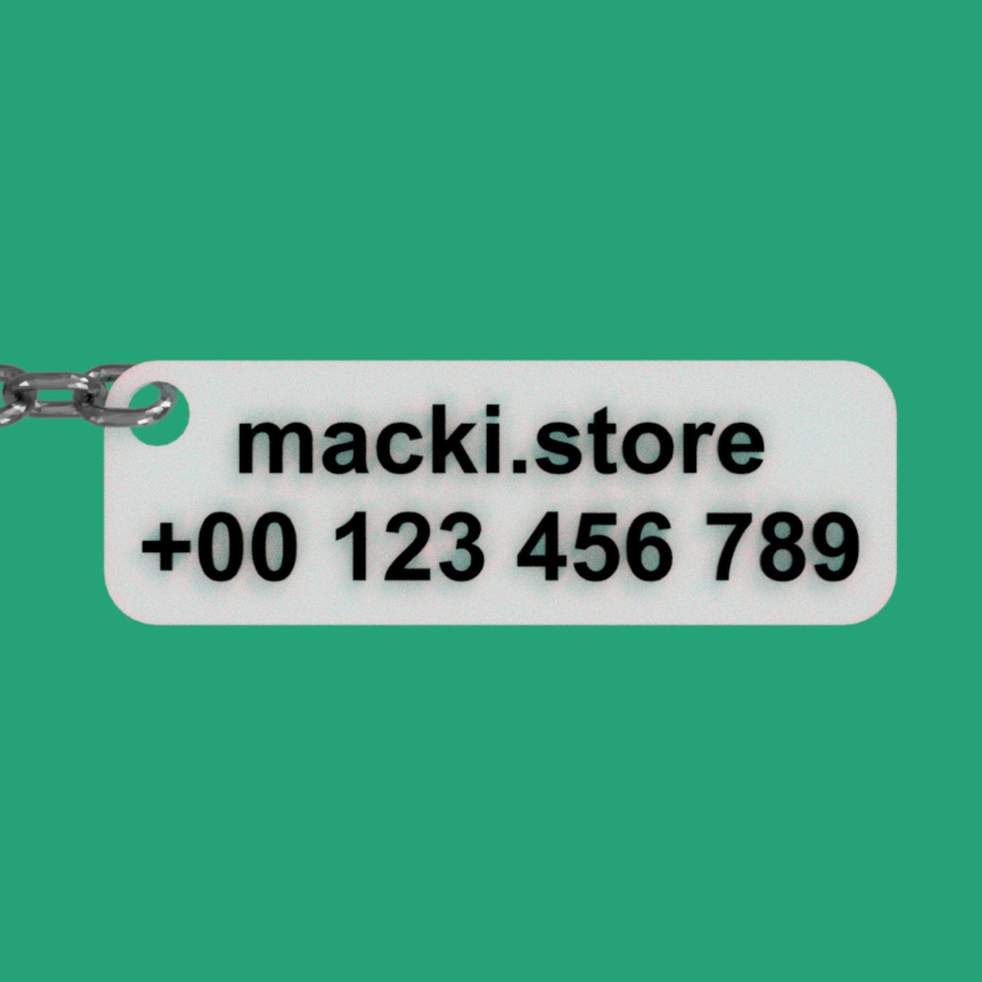 Brelok z numerem telefonu druk 3D personalizowany - identyfikator