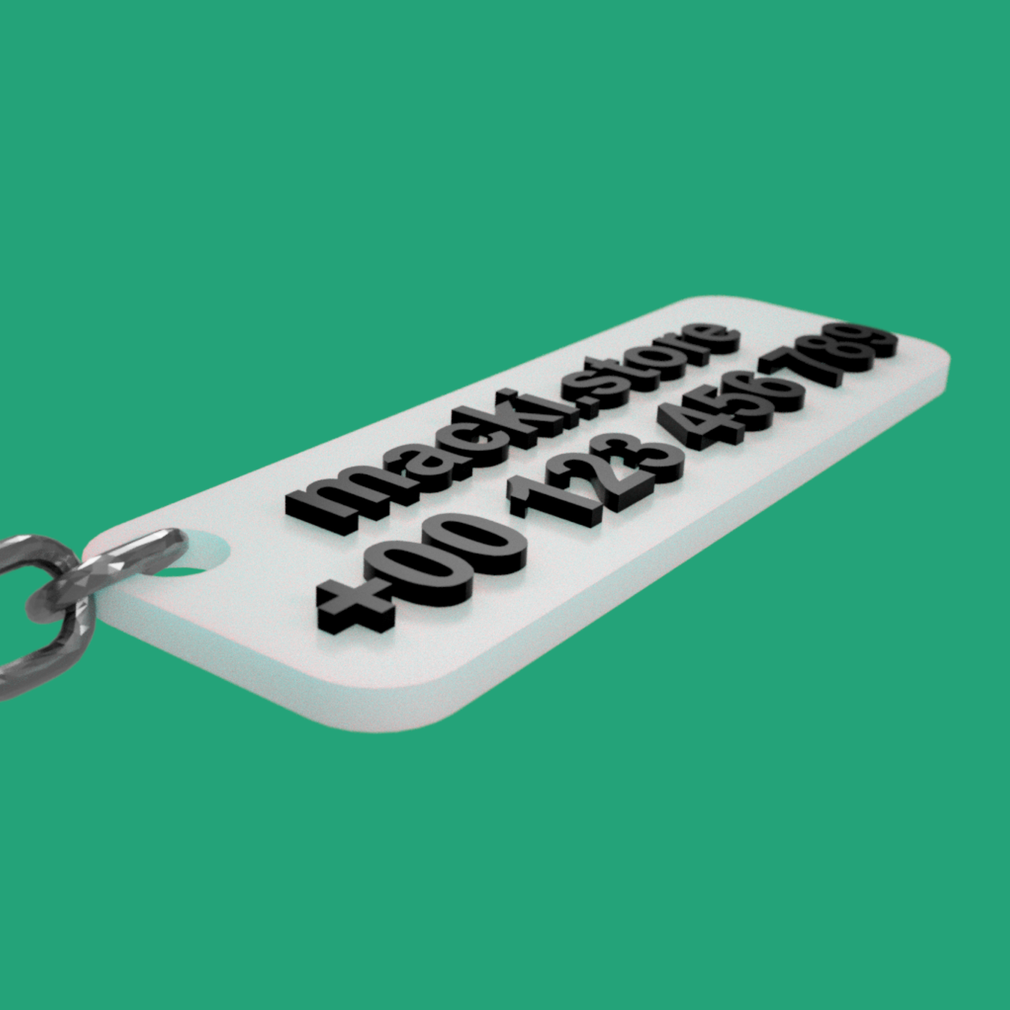 Brelok z numerem telefonu druk 3D personalizowany - identyfikator