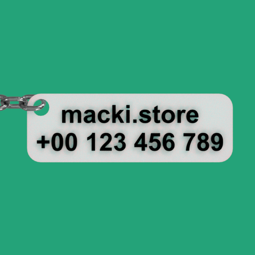 Brelok z numerem telefonu druk 3D personalizowany - identyfikator