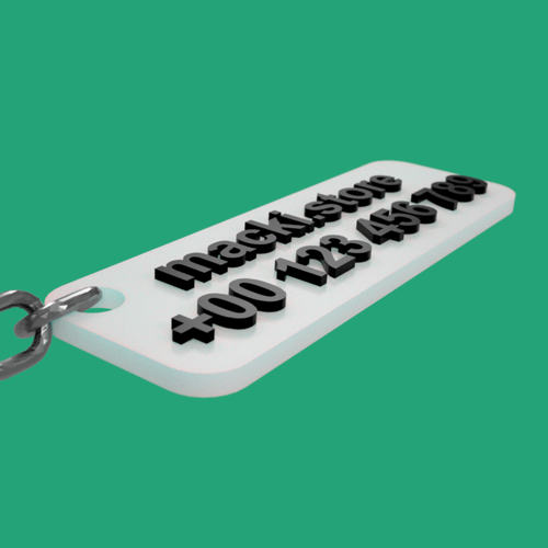 Brelok z numerem telefonu druk 3D personalizowany - identyfikator